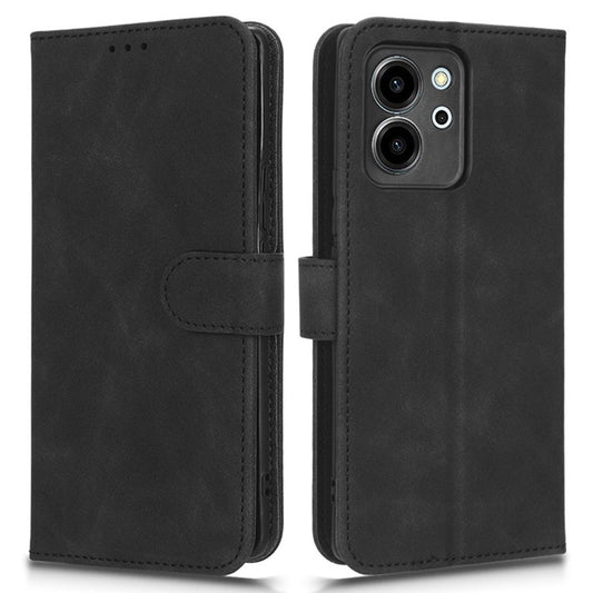 Protective Cell Phone Cover For Honor 80 SE 5G PU Leather Skin-Touch Feeling Anti-Drop Phone Case Wallet Stand - Black