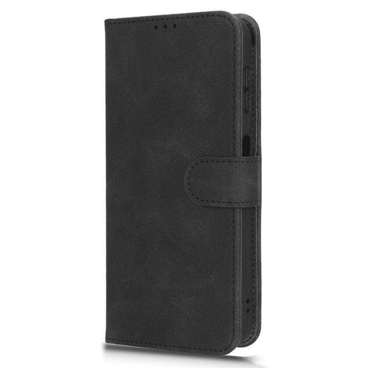 Protective Cell Phone Cover For Honor 80 SE 5G PU Leather Skin-Touch Feeling Anti-Drop Phone Case Wallet Stand - Black