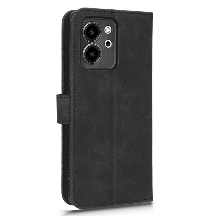 Protective Cell Phone Cover For Honor 80 SE 5G PU Leather Skin-Touch Feeling Anti-Drop Phone Case Wallet Stand - Black