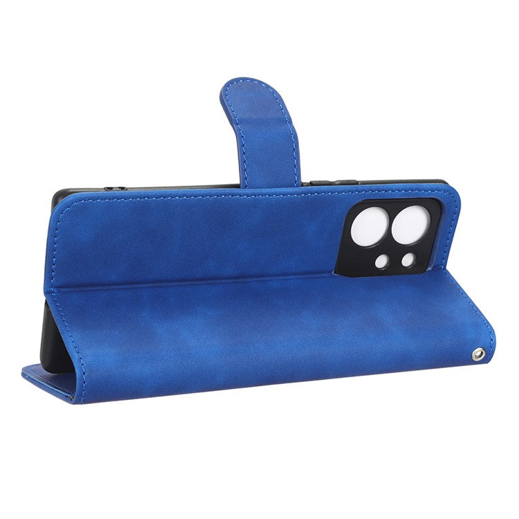 Protective Cell Phone Cover For Honor 80 SE 5G PU Leather Skin-Touch Feeling Anti-Drop Phone Case Wallet Stand - Blue