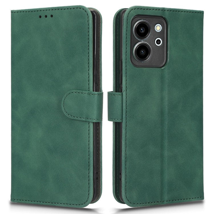 Protective Cell Phone Cover For Honor 80 SE 5G PU Leather Skin-Touch Feeling Anti-Drop Phone Case Wallet Stand - Green