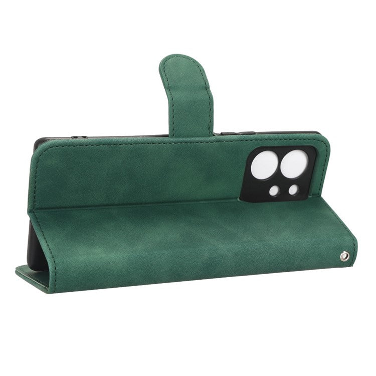 Protective Cell Phone Cover For Honor 80 SE 5G PU Leather Skin-Touch Feeling Anti-Drop Phone Case Wallet Stand - Green