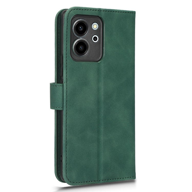 Protective Cell Phone Cover For Honor 80 SE 5G PU Leather Skin-Touch Feeling Anti-Drop Phone Case Wallet Stand - Green