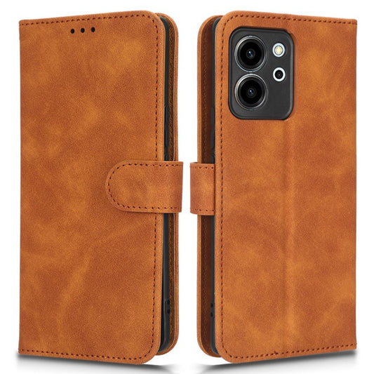 Protective Cell Phone Cover For Honor 80 SE 5G PU Leather Skin-Touch Feeling Anti-Drop Phone Case Wallet Stand - Brown