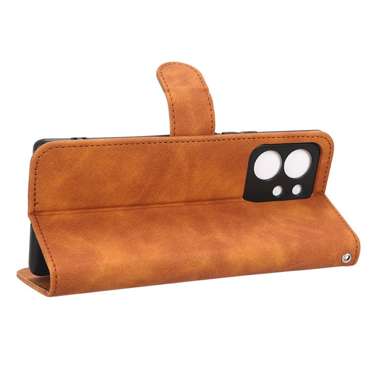 Protective Cell Phone Cover For Honor 80 SE 5G PU Leather Skin-Touch Feeling Anti-Drop Phone Case Wallet Stand - Brown