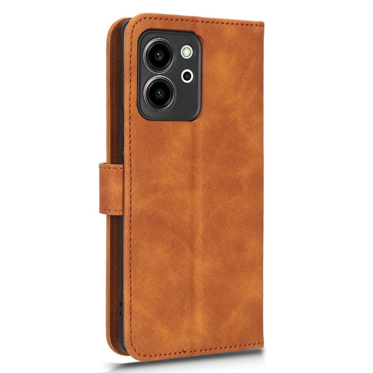 Protective Cell Phone Cover For Honor 80 SE 5G PU Leather Skin-Touch Feeling Anti-Drop Phone Case Wallet Stand - Brown