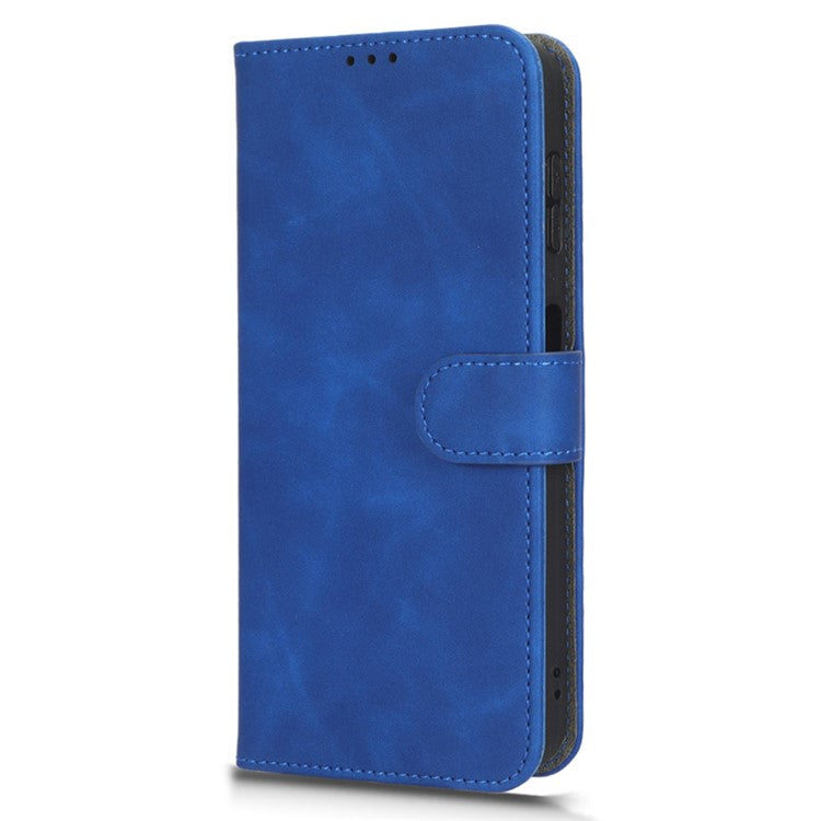 Anti-fall Phone Cover For Oppo A1 Pro 5G / Reno8 T 5G Skin-touch Feeling PU Leather Wallet Phone Case Stand - Blue