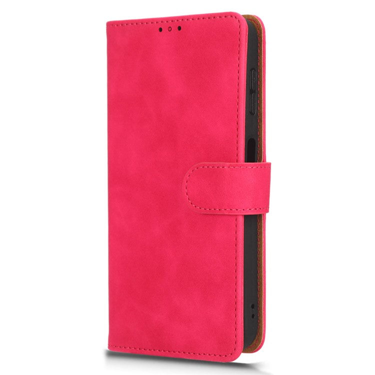 Anti-fall Phone Cover For Oppo A1 Pro 5G / Reno8 T 5G Skin-touch Feeling PU Leather Wallet Phone Case Stand - Rose