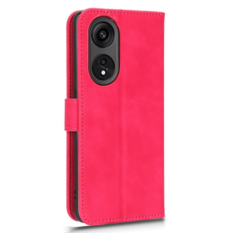 Anti-fall Phone Cover For Oppo A1 Pro 5G / Reno8 T 5G Skin-touch Feeling PU Leather Wallet Phone Case Stand - Rose