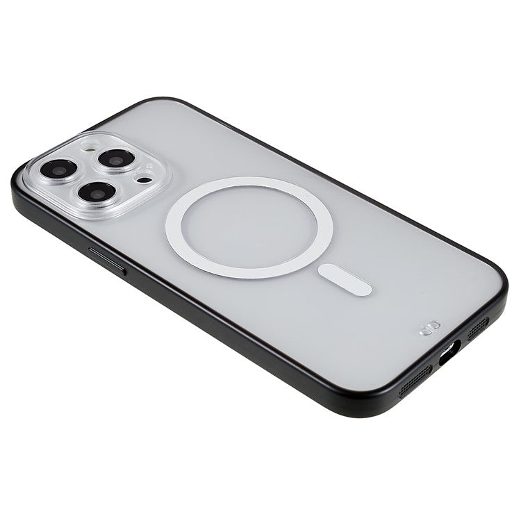 Clear Phone Case for iPhone 14 Pro Max, Shockproof Anti-scratch Magnetic Design PC+TPU Cell Phone Cover - Black