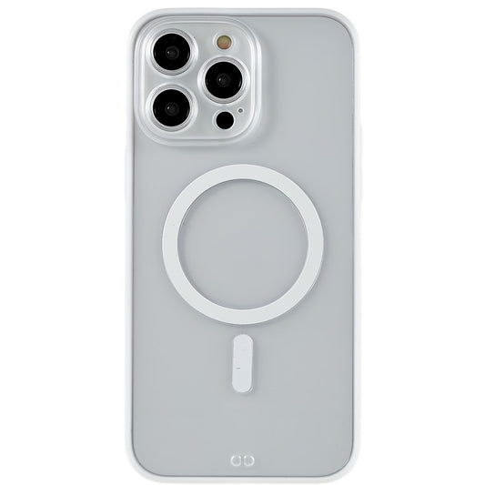 Clear Phone Case for iPhone 14 Pro Max, Shockproof Anti-scratch Magnetic Design PC+TPU Cell Phone Cover - White