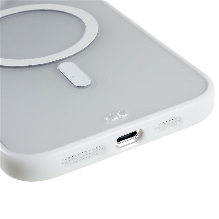 Clear Phone Case for iPhone 14 Pro Max, Shockproof Anti-scratch Magnetic Design PC+TPU Cell Phone Cover - White