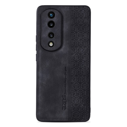 AZNS For Honor 80 5G Imprinted Pattern Shockproof Phone Case PU Leather Coated TPU Anti-Slip Cover - Black