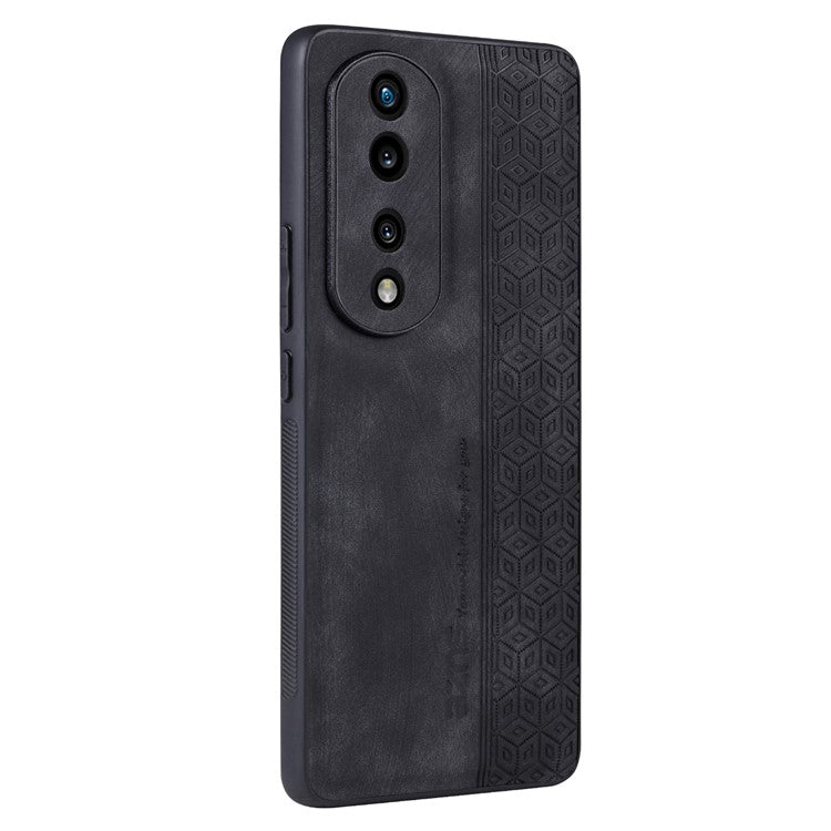AZNS For Honor 80 5G Imprinted Pattern Shockproof Phone Case PU Leather Coated TPU Anti-Slip Cover - Black