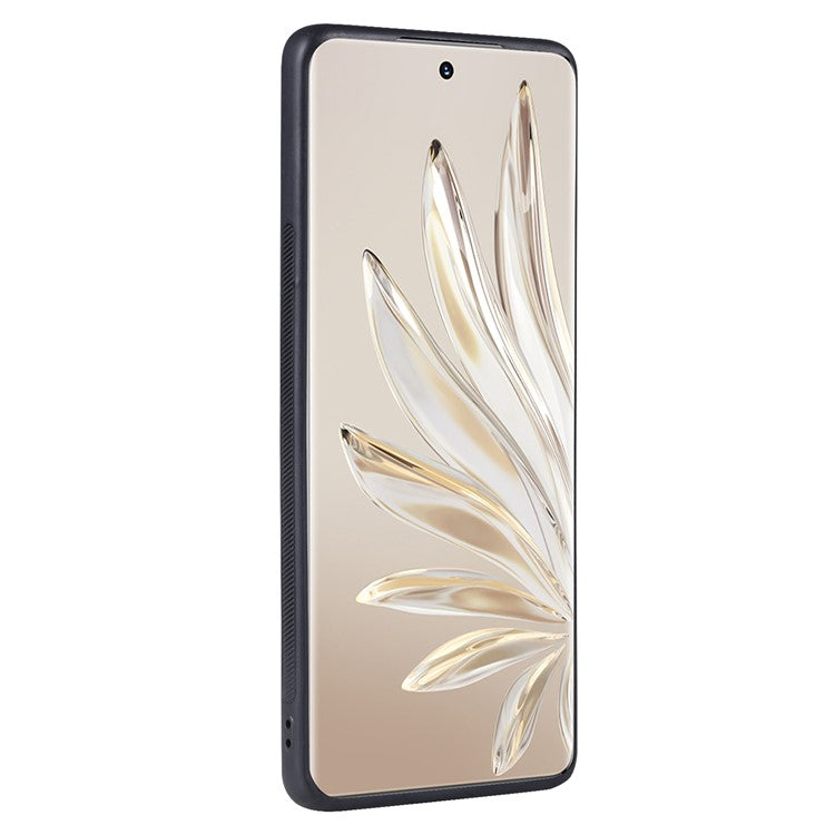 AZNS For Honor 80 5G Imprinted Pattern Shockproof Phone Case PU Leather Coated TPU Anti-Slip Cover - Black