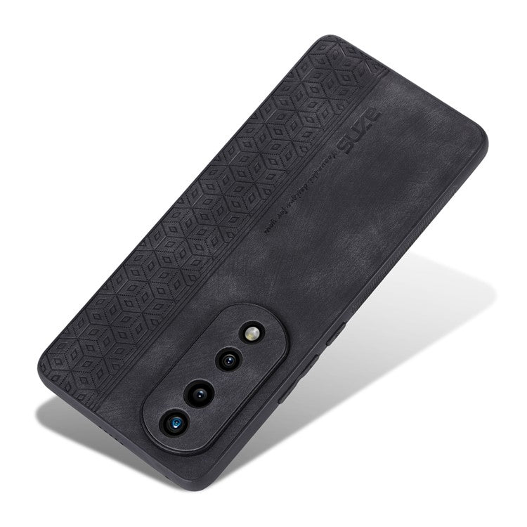 AZNS For Honor 80 5G Imprinted Pattern Shockproof Phone Case PU Leather Coated TPU Anti-Slip Cover - Black
