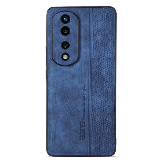 AZNS For Honor 80 5G Imprinted Pattern Shockproof Phone Case PU Leather Coated TPU Anti-Slip Cover - Blue