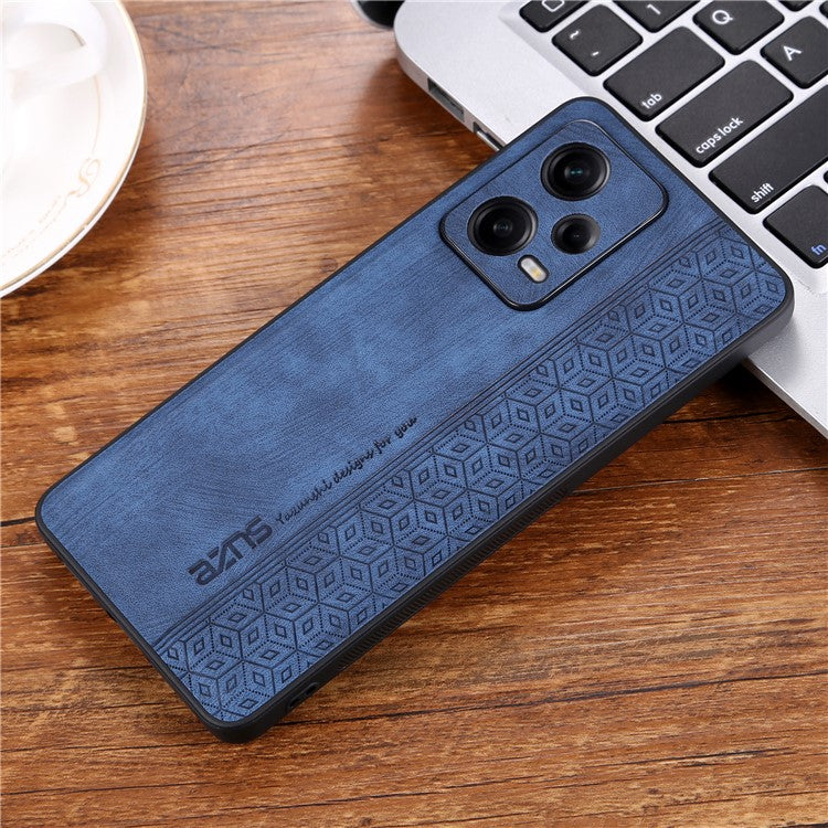 AZNS For Xiaomi Redmi Note 12 Pro 5G PU Leather Stand Wallet Cover with Strap Imprinted Pattern Phone Case Anti-collision PU Leather Coated TPU Cover - Blue