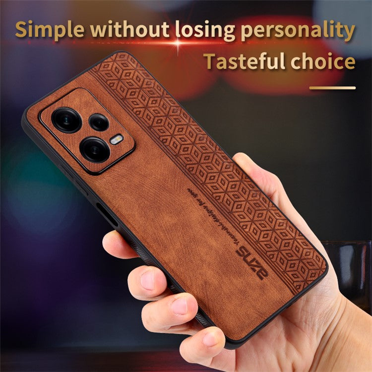 AZNS For Xiaomi Redmi Note 12 Pro 5G PU Leather Stand Wallet Cover with Strap Imprinted Pattern Phone Case Anti-collision PU Leather Coated TPU Cover - Blue