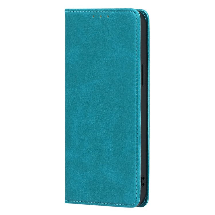 Calf Texture PU Leather Phone Case for Honor 80 SE 5G, Wallet Stand Magnetic Auto-absorbed Full Protection Phone Cover - Baby Blue