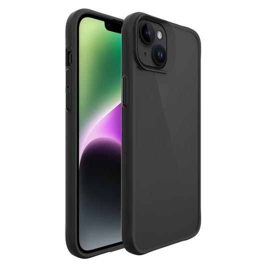 Combat X Mode Hard PC Back Soft TPU Bumper Case for iPhone 14, Transparent Protective Phone Cover - Black
