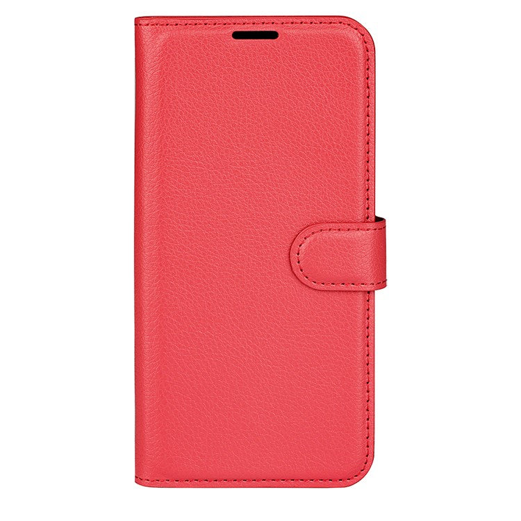 Phone Stand Wallet Cover for Honor 80 Pro 5G, Fall Protection Litchi Texture PU Leather Phone Flip Case - Red