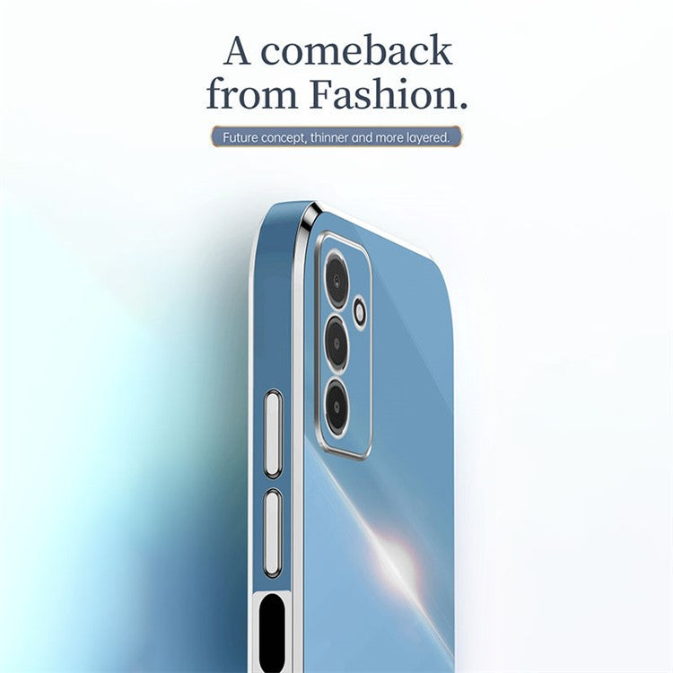 XINLI For Samsung Galaxy F13 4G Electroplating Golden Edge TPU Protective Cover Fall-proof Phone Case - Black