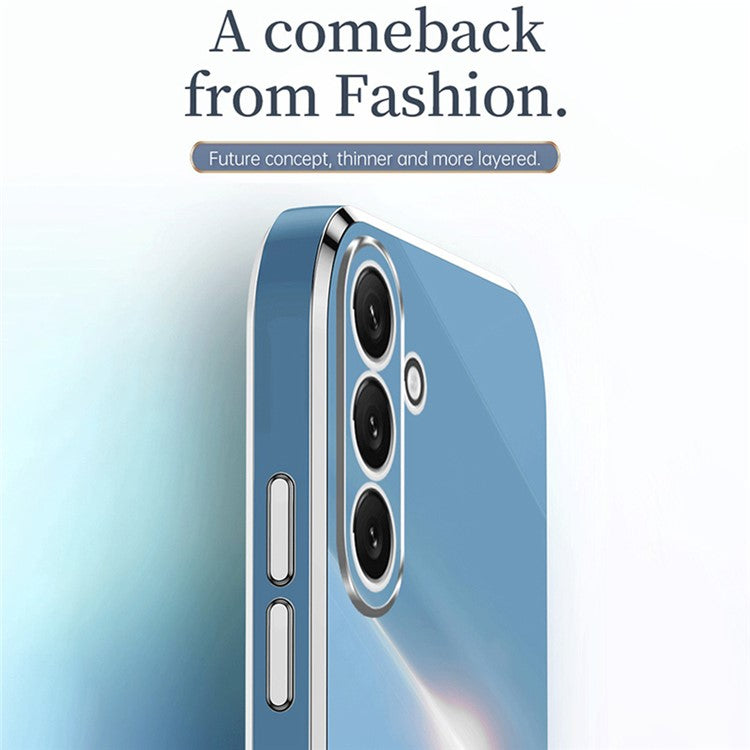 XINLI For Samsung Galaxy A54 5G Drop-proof Protective Phone Cover Electroplating Slim Mobile Phone Case Kickstand - White
