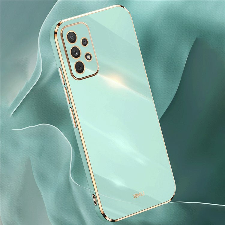 XINLI Cell Phone Cover For Samsung Galaxy A53 5G, Electroplating Golden Edge Scratch-resistant Anti-drop TPU Phone Case - Red