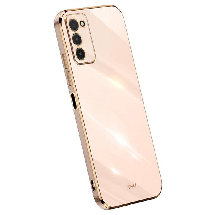 XINLI TPU Phone Cover for Samsung Galaxy A03s (164.2 x 75.9 x 9.1mm), Electroplating Anti-shock Mobile Phone Case - Pink