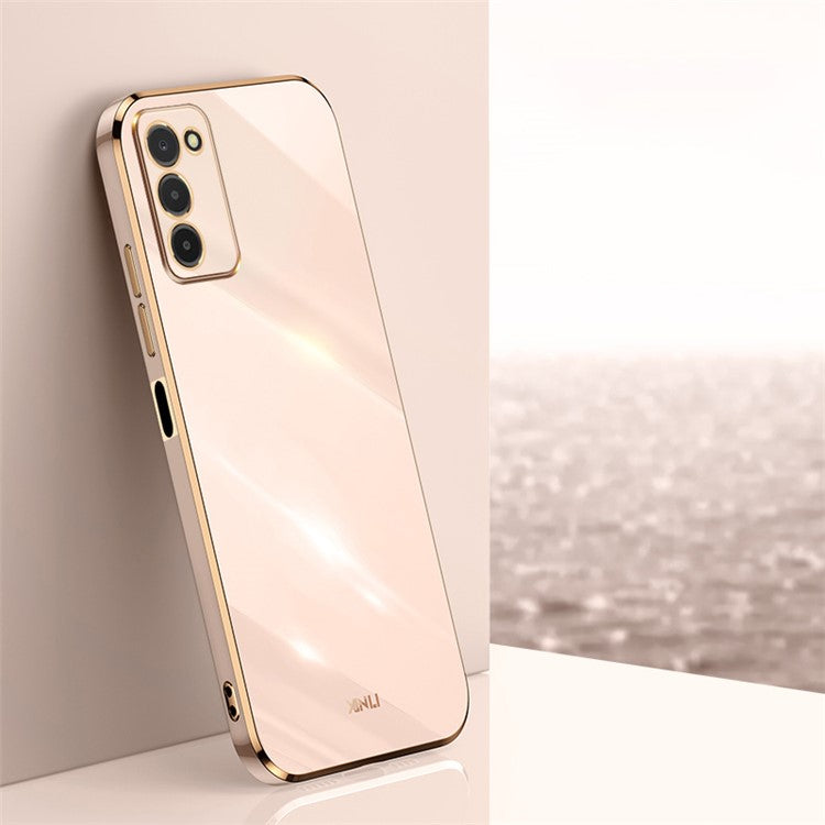 XINLI TPU Phone Cover for Samsung Galaxy A03s (164.2 x 75.9 x 9.1mm), Electroplating Anti-shock Mobile Phone Case - Pink