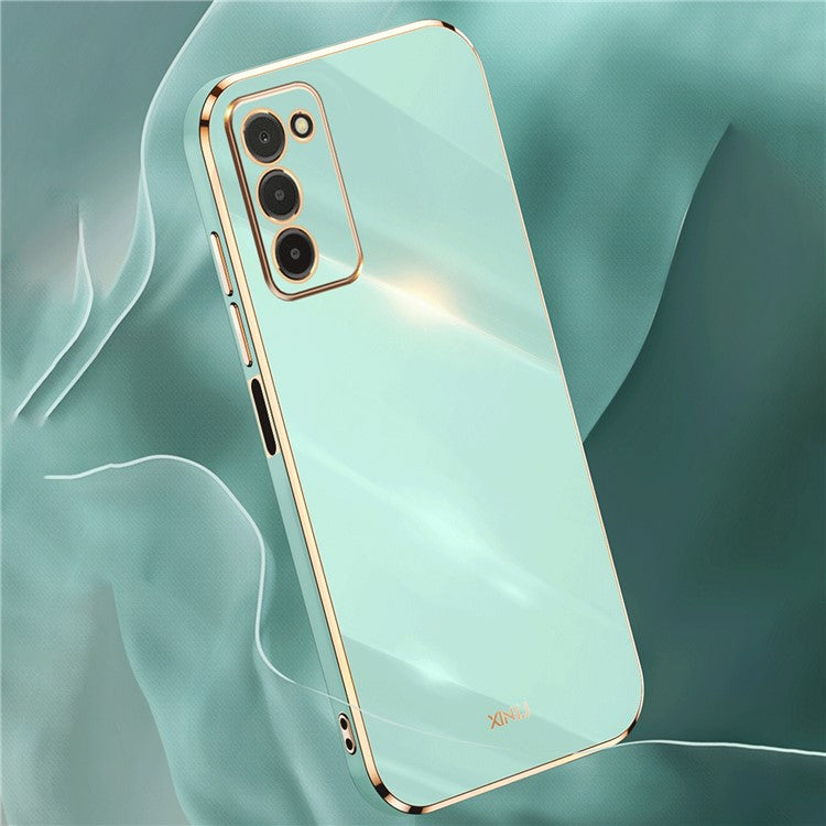 XINLI TPU Phone Cover for Samsung Galaxy A03s (164.2 x 75.9 x 9.1mm), Electroplating Anti-shock Mobile Phone Case - Pink
