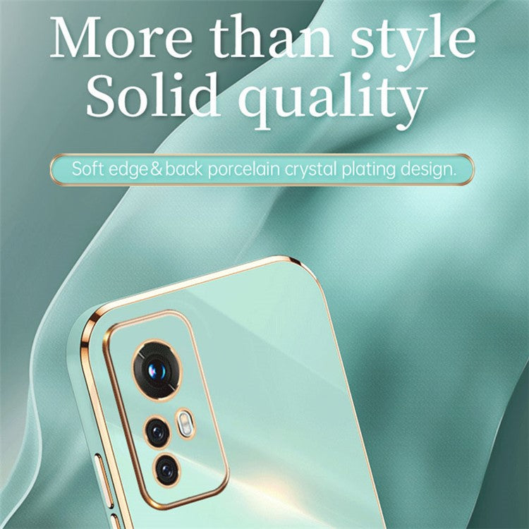 XINLI for Xiaomi 12 Lite 5G Soft TPU Phone Case, Shockproof Electroplating Full Camera Lens Protection Cover - Blue