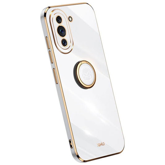 XINLI For Huawei nova 10 4G Phone Case with Kickstand, Electroplating TPU Back Protector Cover - White