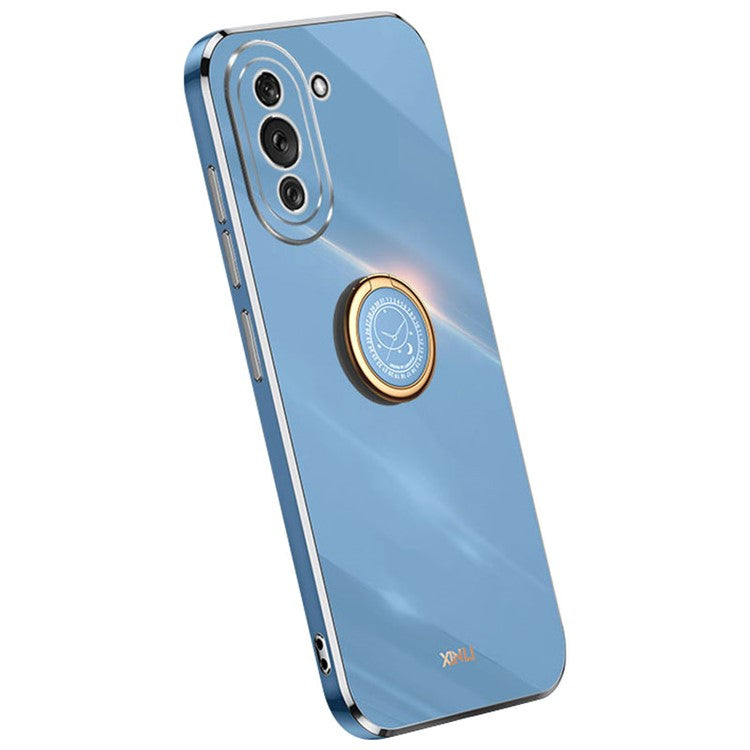 XINLI For Huawei nova 10 4G Phone Case with Kickstand, Electroplating TPU Back Protector Cover - Blue
