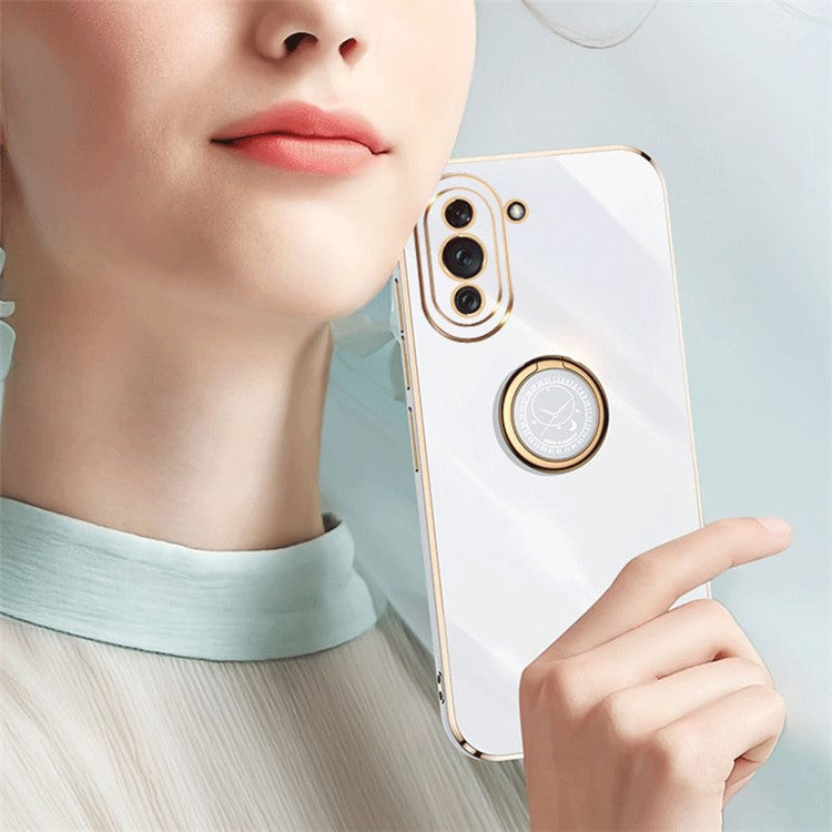 XINLI For Huawei nova 10 4G Phone Case with Kickstand, Electroplating TPU Back Protector Cover - Blue