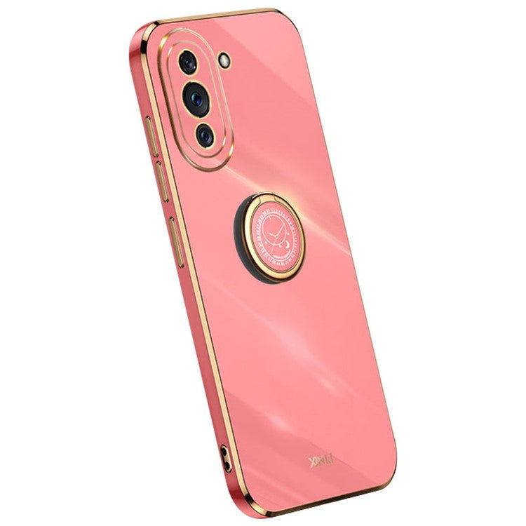 XINLI For Huawei nova 10 4G Phone Case with Kickstand, Electroplating TPU Back Protector Cover - Red