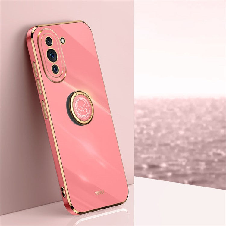 XINLI For Huawei nova 10 4G Phone Case with Kickstand, Electroplating TPU Back Protector Cover - Red