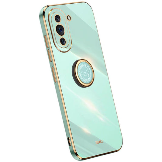 XINLI Kickstand Phone Case for Huawei nova 10 Pro 4G, Soft TPU Non-Slip Cover Electroplating Technology Support - Cyan