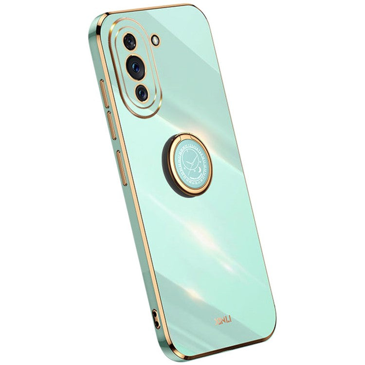 XINLI Kickstand Phone Case for Huawei nova 10 Pro 4G, Soft TPU Non-Slip Cover Electroplating Technology Support - Cyan