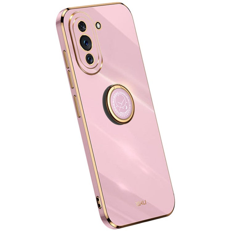 XINLI Kickstand Phone Case for Huawei nova 10 Pro 4G, Soft TPU Non-Slip Cover Electroplating Technology Support - Purple