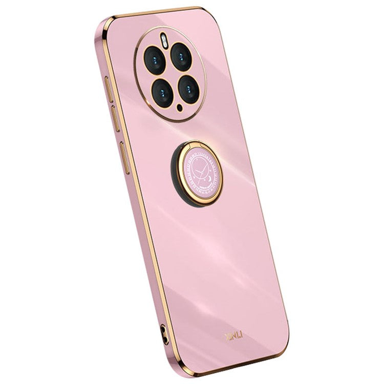 XINLI Kickstand Phone Case for Huawei Mate 50 Pro 4G, Electroplating Bump Poof TPU Back Cover - Purple