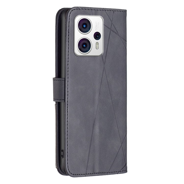 BINFEN COLOR for Motorola Moto G13 4G / G23 4G / G53 5G Wallet Case Magnetic Clasp Leather Phone Stand Cover - Black