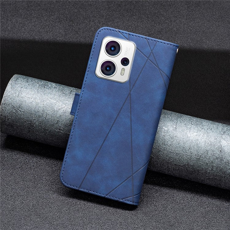BINFEN COLOR for Motorola Moto G13 4G / G23 4G / G53 5G Wallet Case Magnetic Clasp Leather Phone Stand Cover - Blue