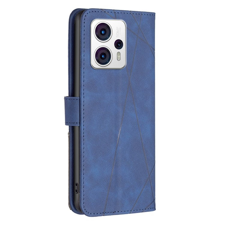 BINFEN COLOR for Motorola Moto G13 4G / G23 4G / G53 5G Wallet Case Magnetic Clasp Leather Phone Stand Cover - Blue