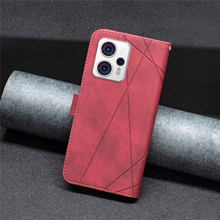 BINFEN COLOR for Motorola Moto G13 4G / G23 4G / G53 5G Wallet Case Magnetic Clasp Leather Phone Stand Cover - Red