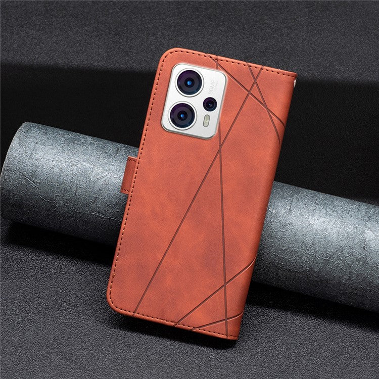 BINFEN COLOR for Motorola Moto G13 4G / G23 4G / G53 5G Wallet Case Magnetic Clasp Leather Phone Stand Cover - Brown