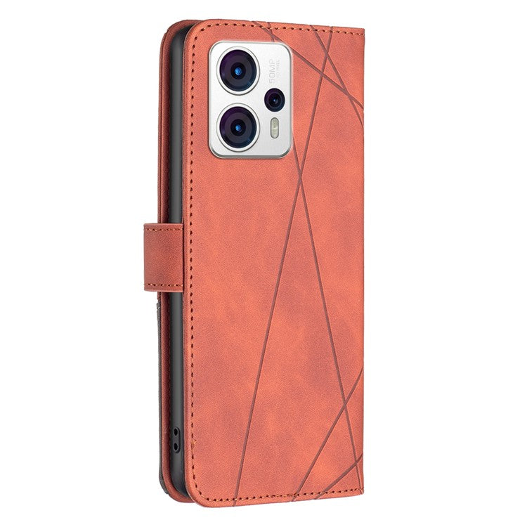 BINFEN COLOR for Motorola Moto G13 4G / G23 4G / G53 5G Wallet Case Magnetic Clasp Leather Phone Stand Cover - Brown