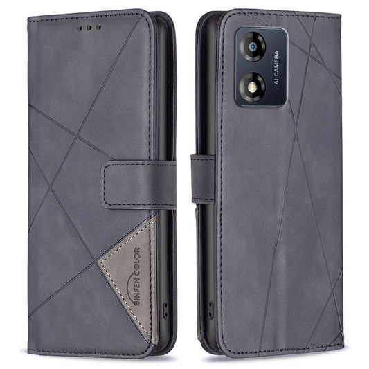 BINFEN COLOR for Motorola Moto E13 4G Wallet Case Magnetic Clasp Leather Phone Stand Cover - Black