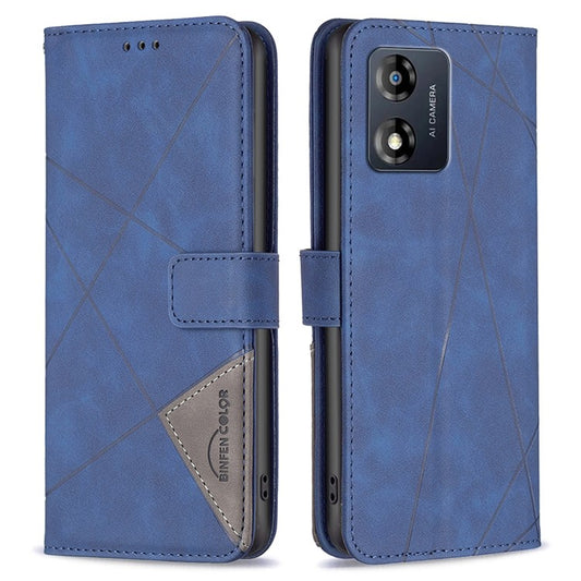 BINFEN COLOR for Motorola Moto E13 4G Wallet Case Magnetic Clasp Leather Phone Stand Cover - Blue